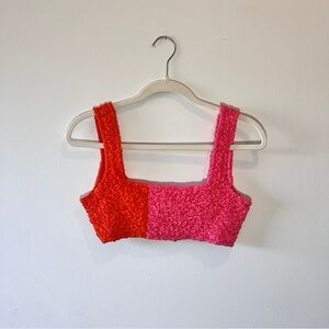MARA HOFFMAN Shelly Poppy Orange Pink Popcorn Top